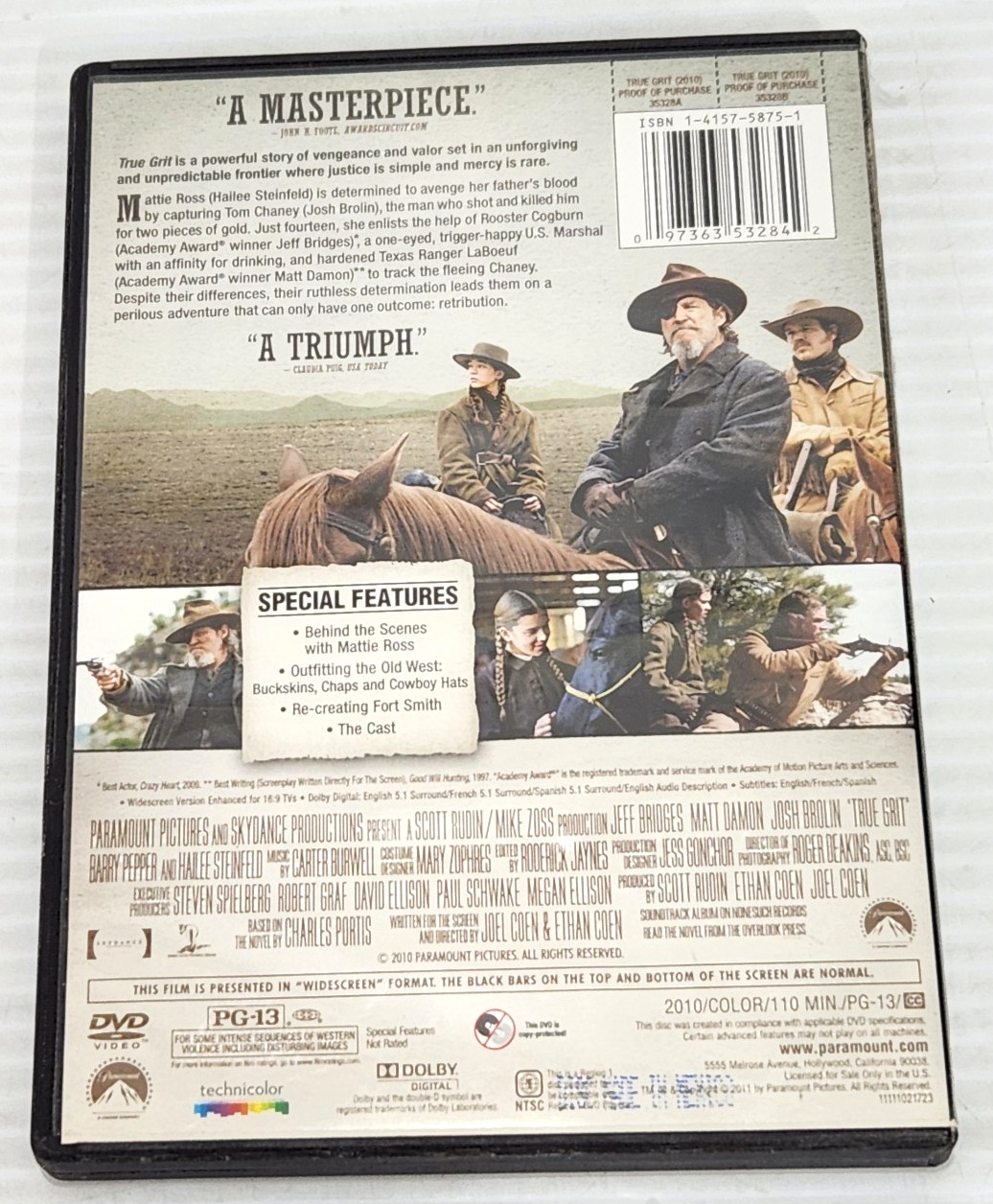 Lot of 3 Coen Brothers DVD True Grit Big Lebowski Inside Llewyn Davis Joel Ethan