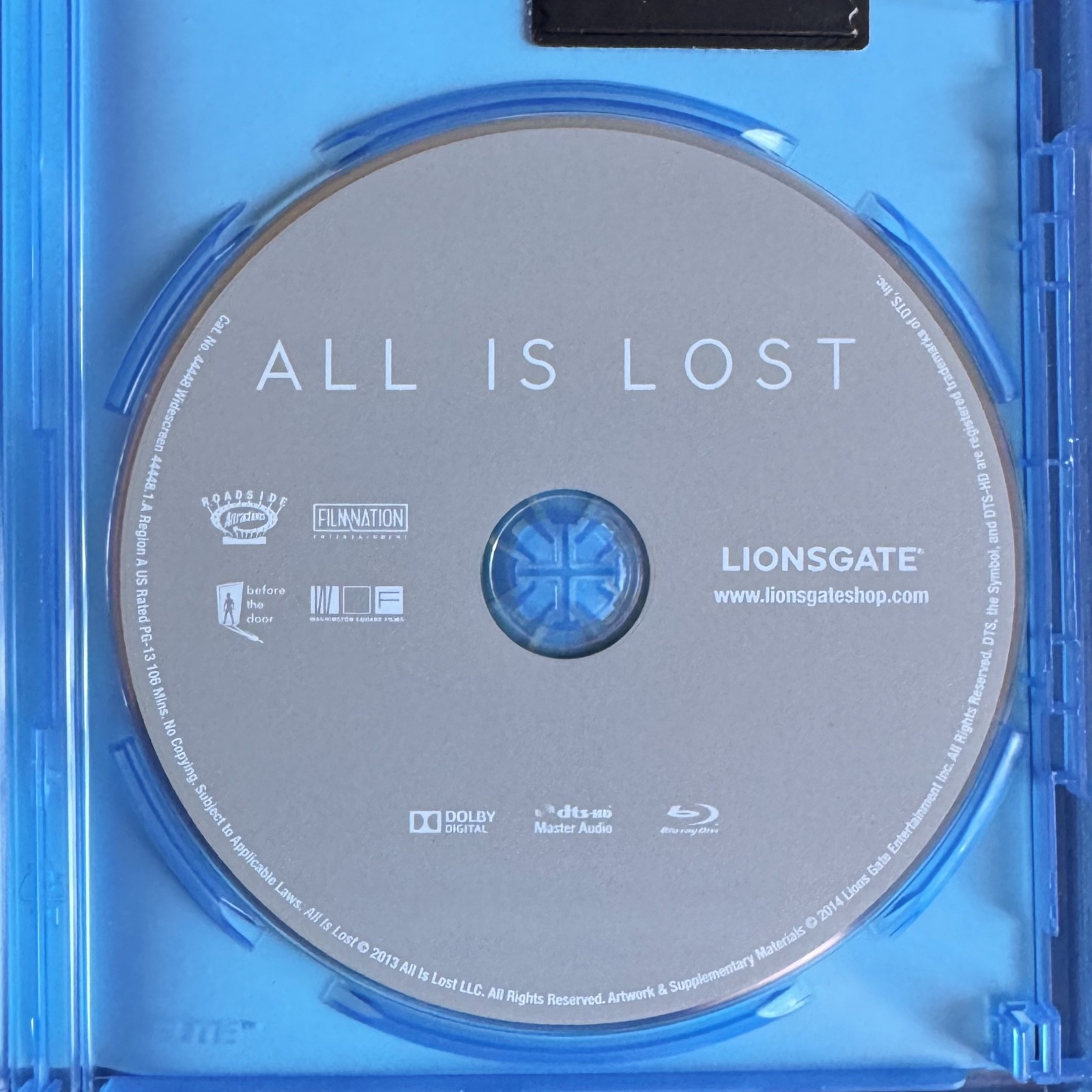 Robert Redford ALL IS LOST BLU-RAY written and directed by J.C. Chandor