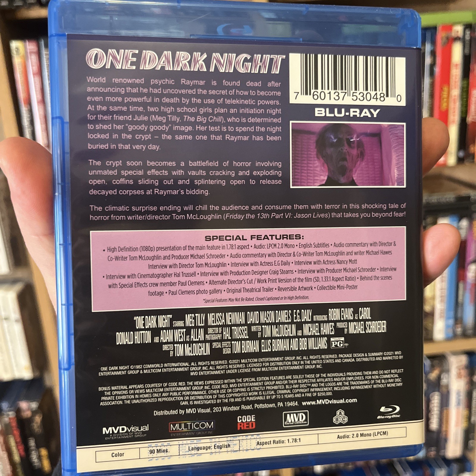 ONE DARK NIGHT w/Slipcover & Poster (1982) (Blu-Ray) MVD: MEG TILLY