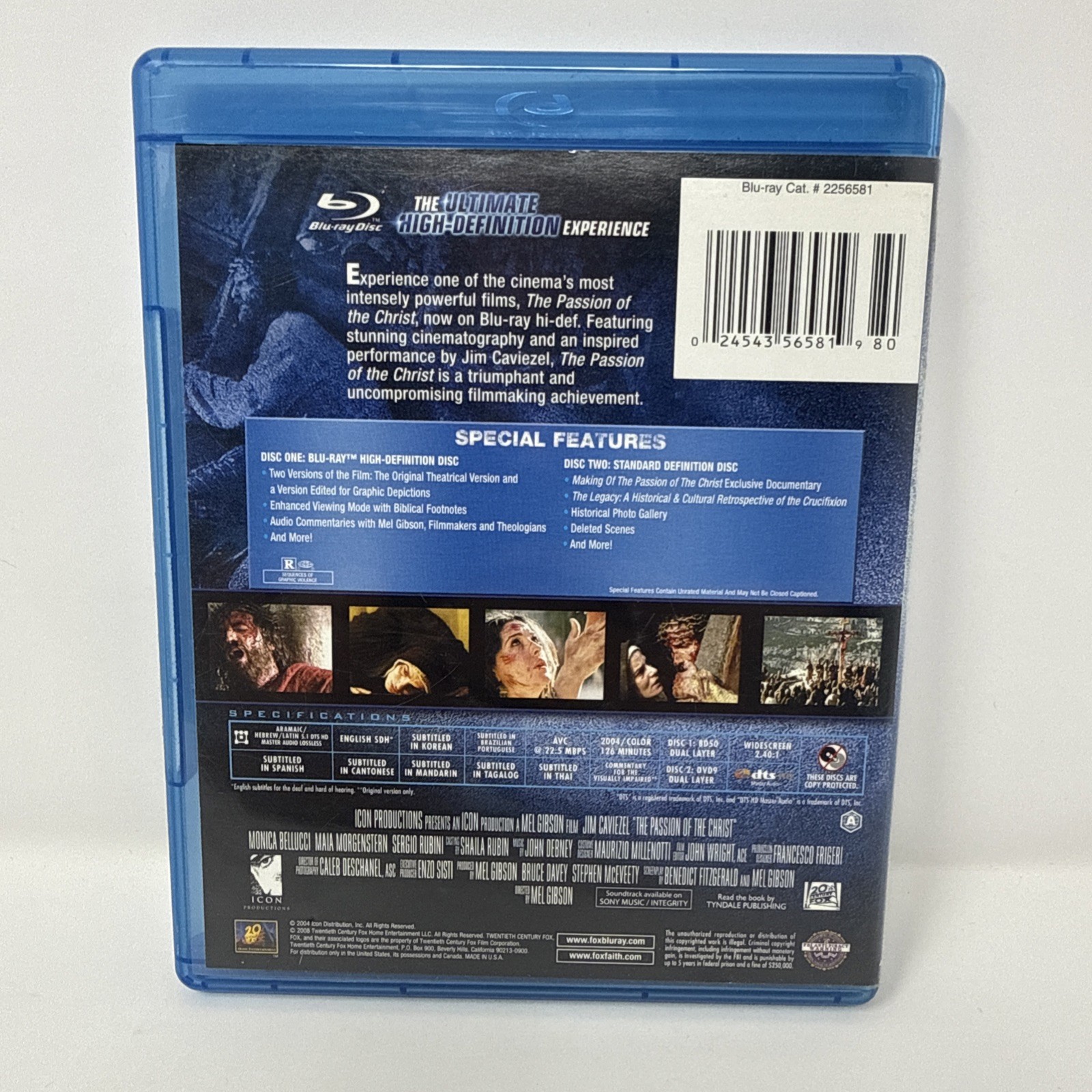 The Passion of the Christ (Blu-ray / DVD, 2004) 2-Disc Definitive Edition Tested