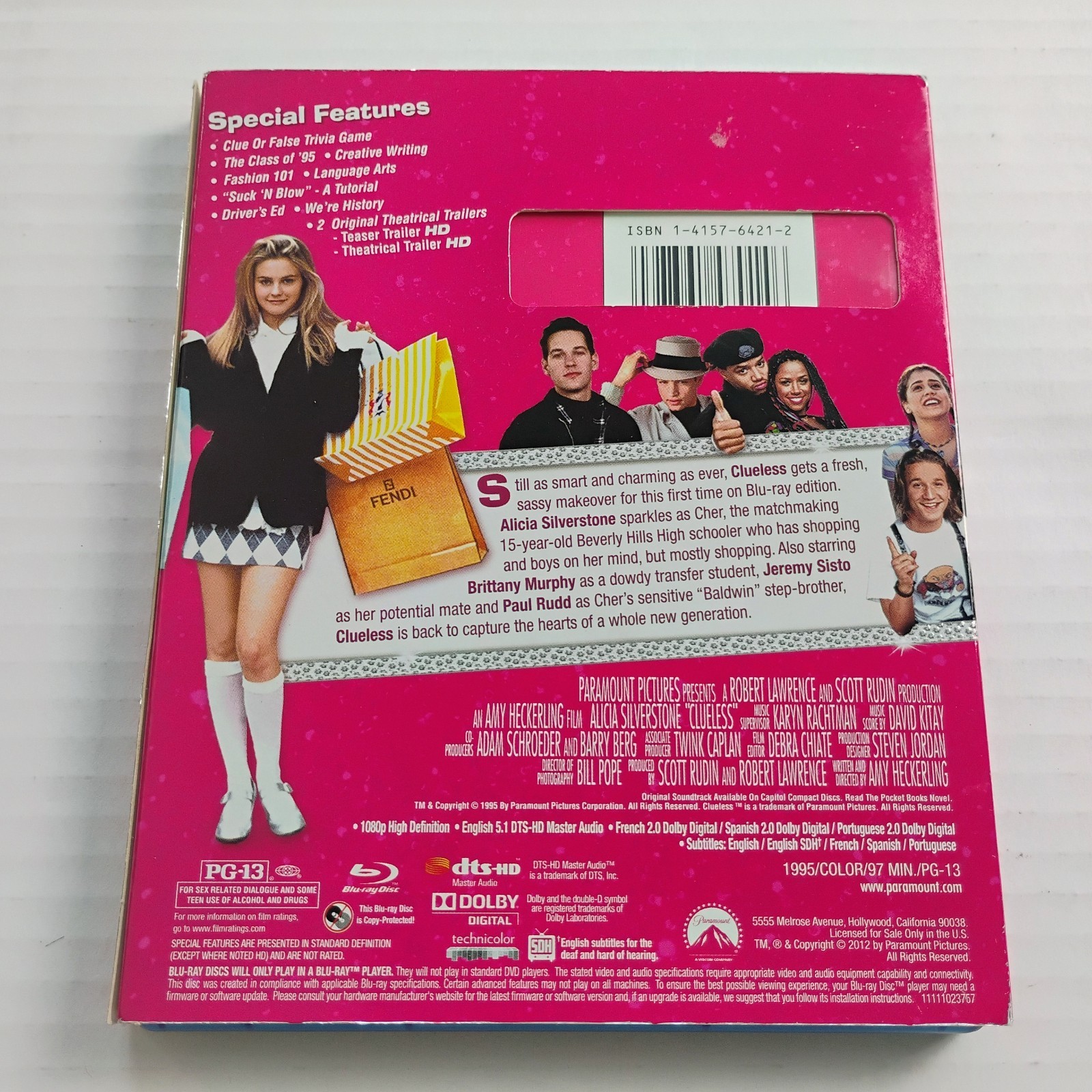 Clueless Blu-ray (2012) with Slipcover Alicia Silverstone Paul Rudd