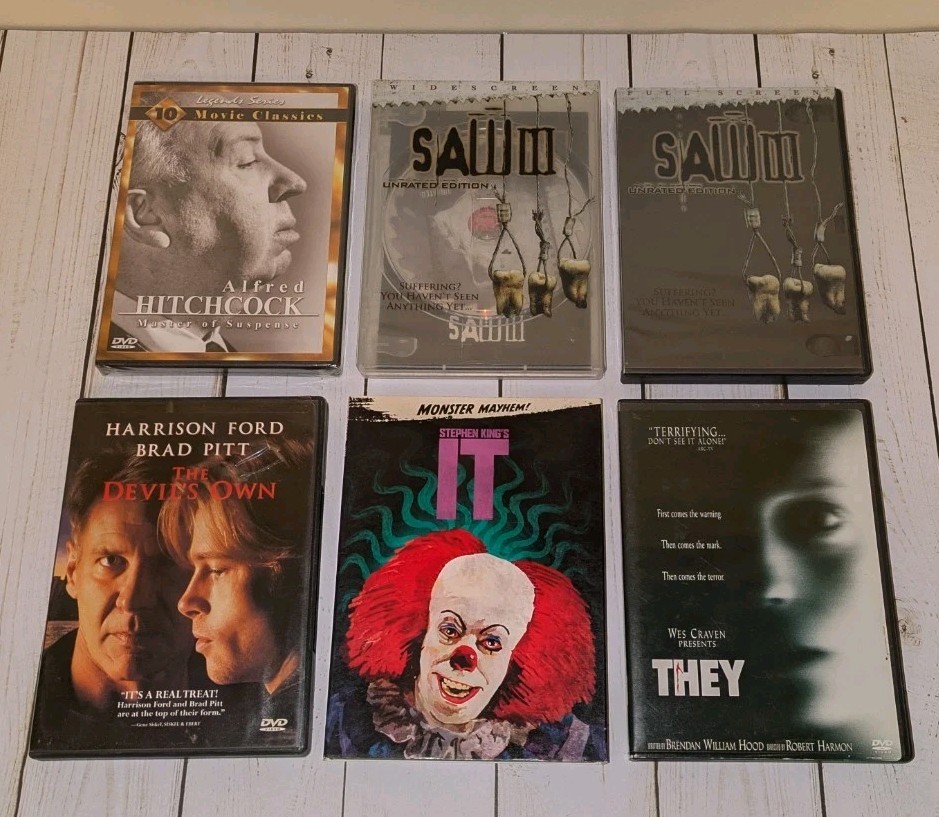 DVD Lot – Horror Suspense Mystery Thriller Movies [Saw, Hostel, IT, They +++]