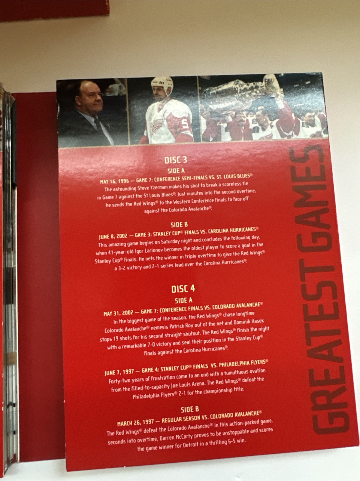 Detroit Red Wings Celebration of Champions 4 Disc DVD Box Set NHL