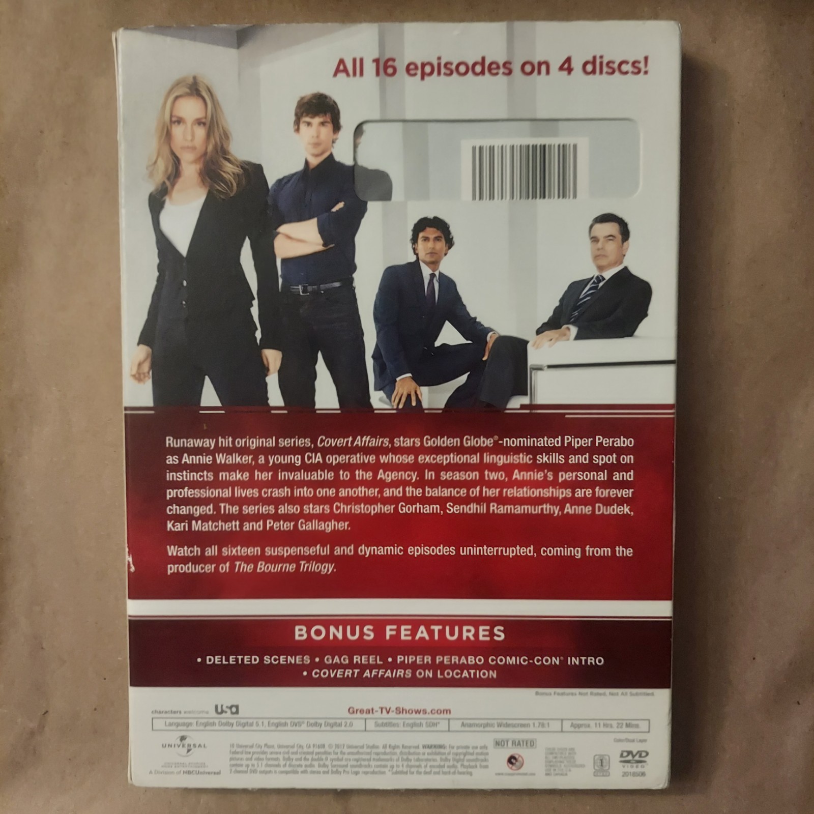 Universal Covert Affairs: Season 2 (DVD) 16 Episodes 4 Discs Deleted Scenes NR