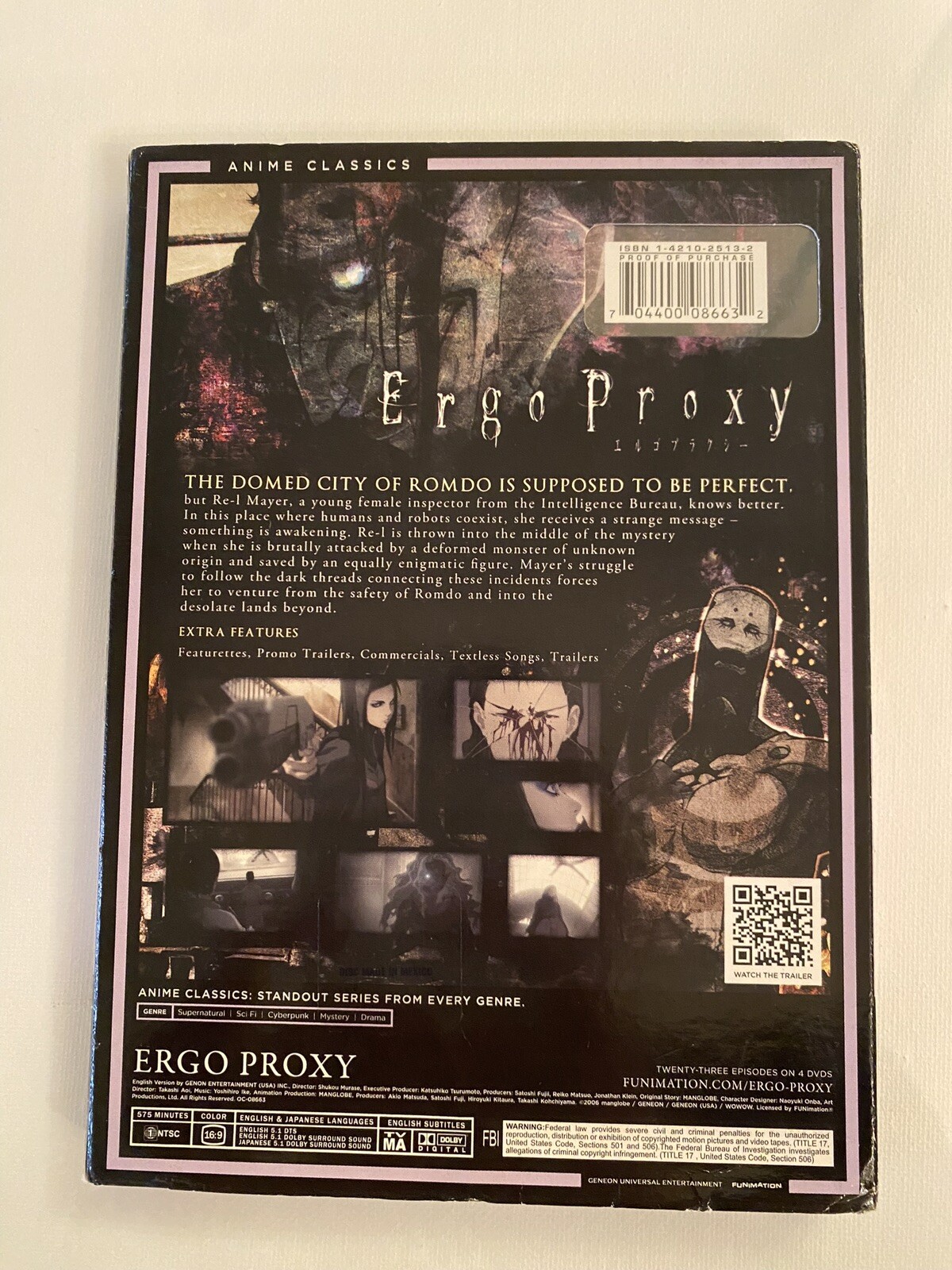 Ergo Proxy: The Complete Series – Anime Classics (DVD, 2012, 4-Disc Set)