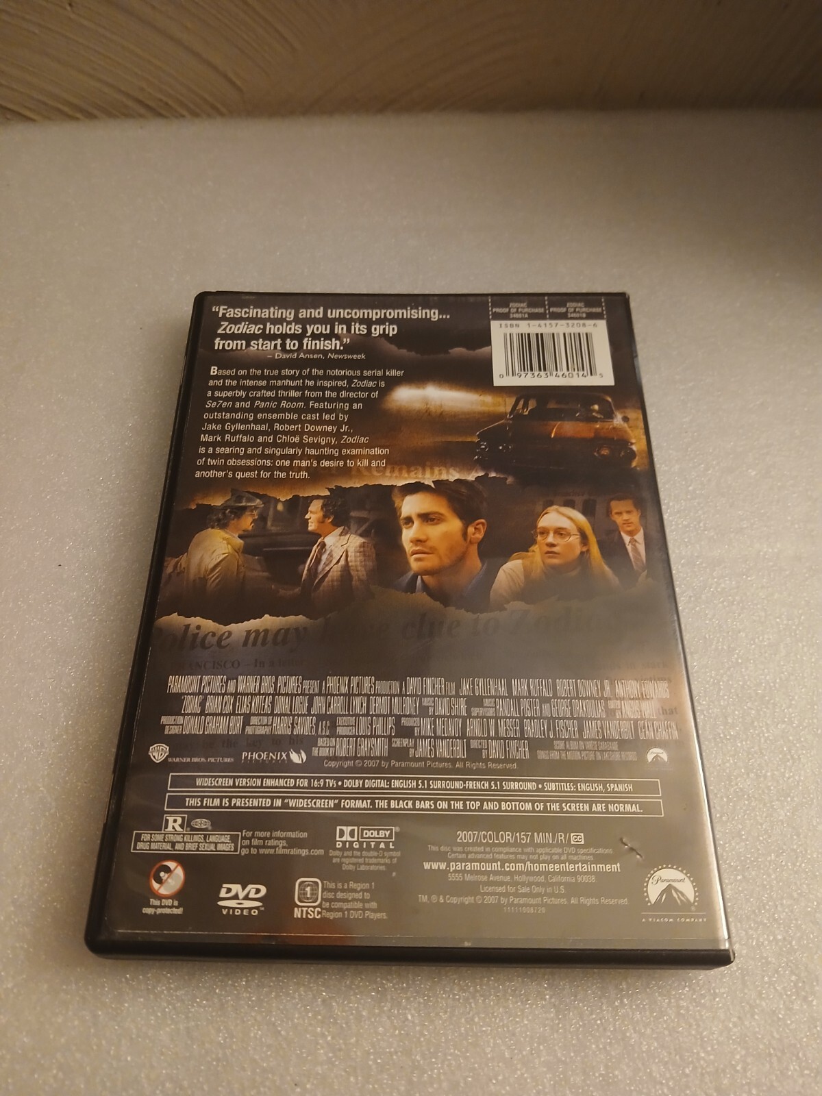 Zodiac (DVD, 2007, Widescreen) Z1