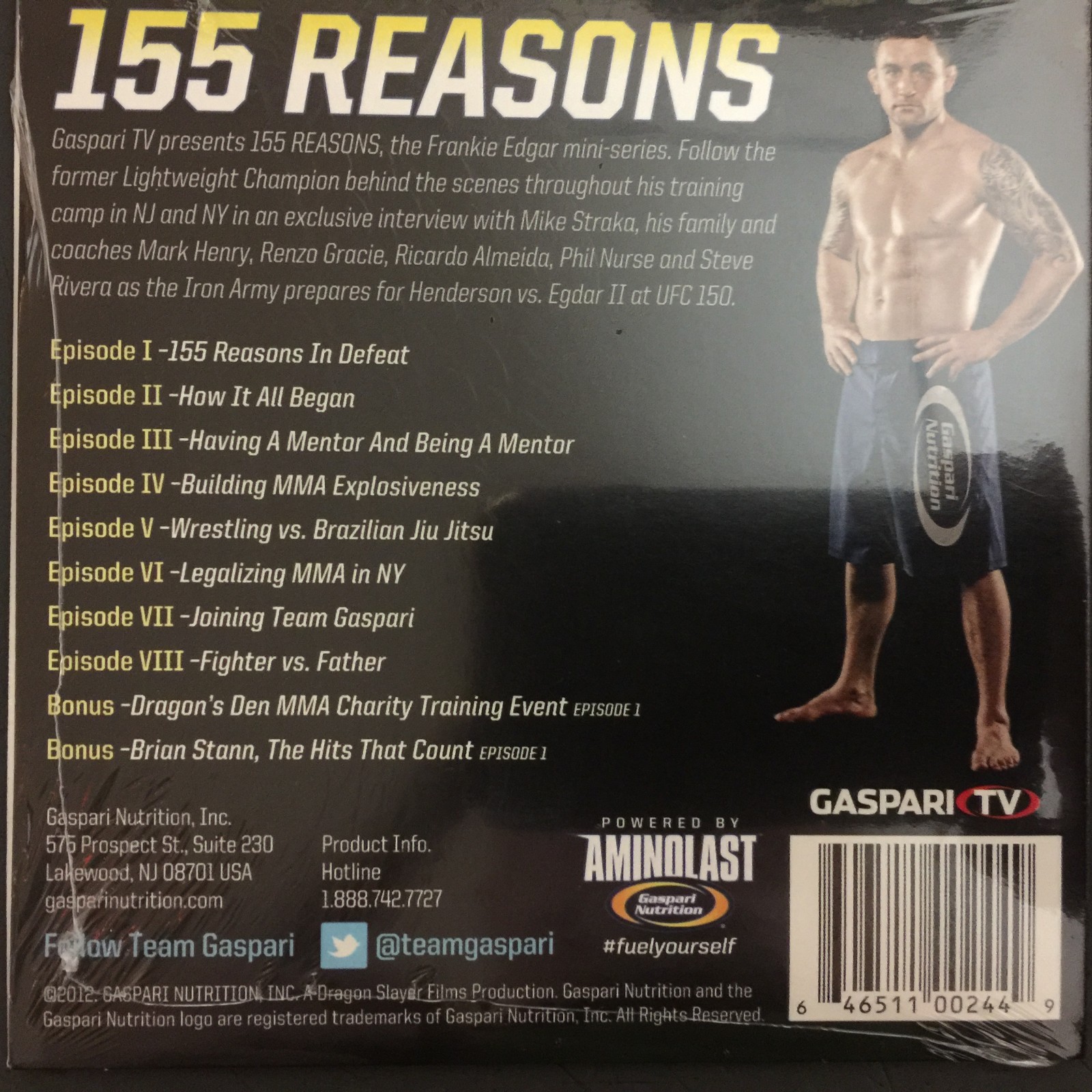 155 Reasons, Frankie Edgar Mini Series, 8 Episodes DVD