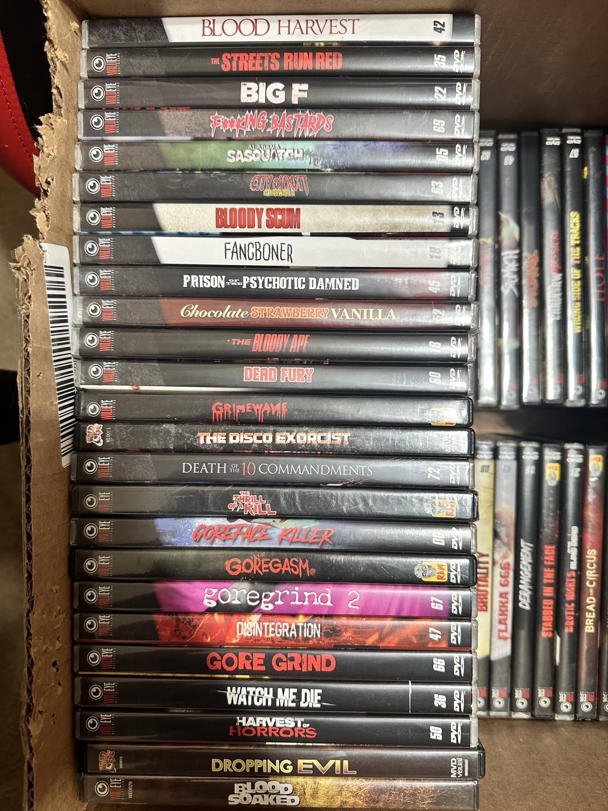 LOT 75x WILD EYE RAW & EXTREME DVD HORROR GORE BUNDLE COLLECTION SEE PICS/INFO