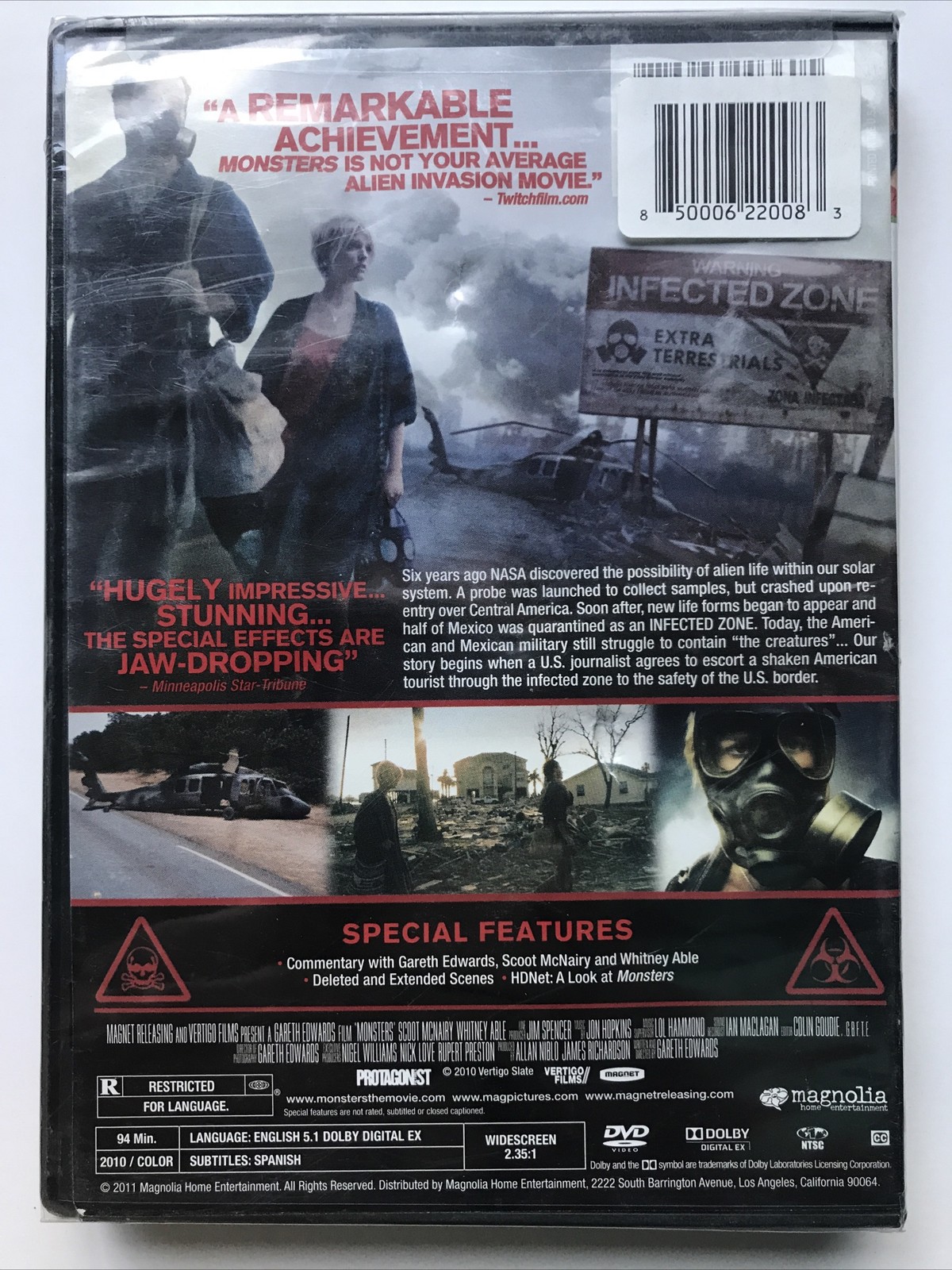 Monsters (DVD, 2010) Gareth Edwards, Scoot McNairy, New, Factory Sealed￼￼