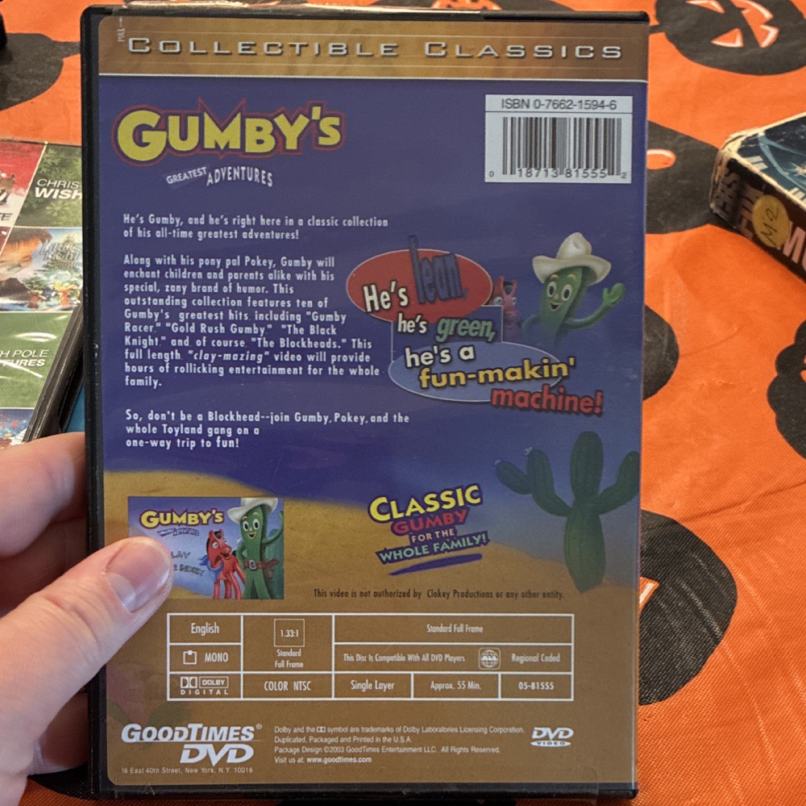 Gumby’s Greatest Adventures DVD GoodTimes NTSC Full Frame 1.33:1 55 Min