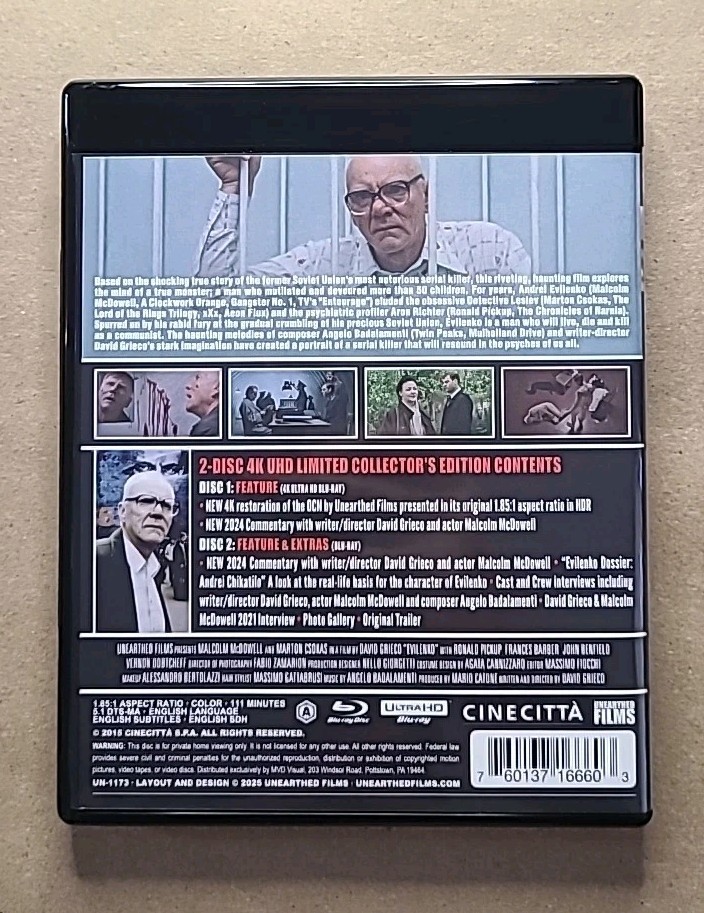 Evilenko (4KUHD + Blu-ray, 2025, Unearthed Films, Limited Collector’s Edition)