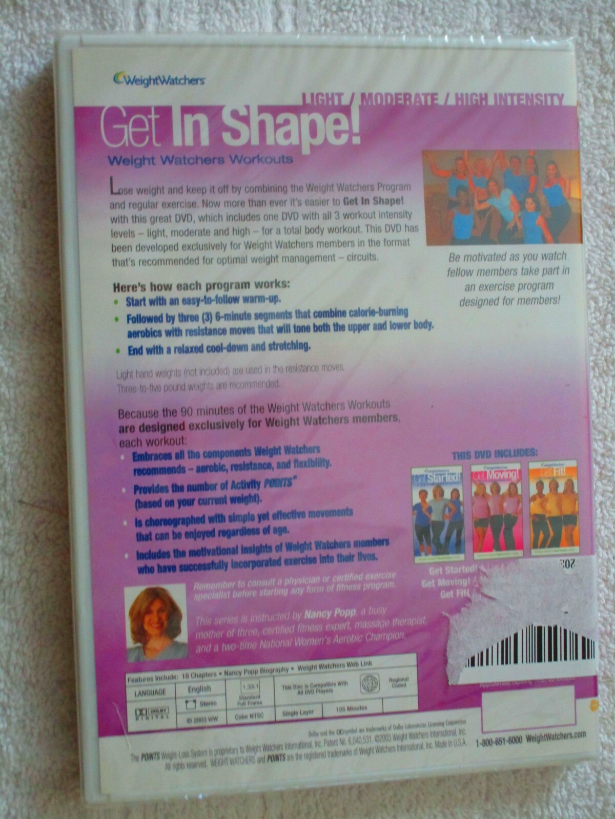 Weight Watchers: Get in Shape DVD (Three 30 Minute Total Body Workouts) 2003