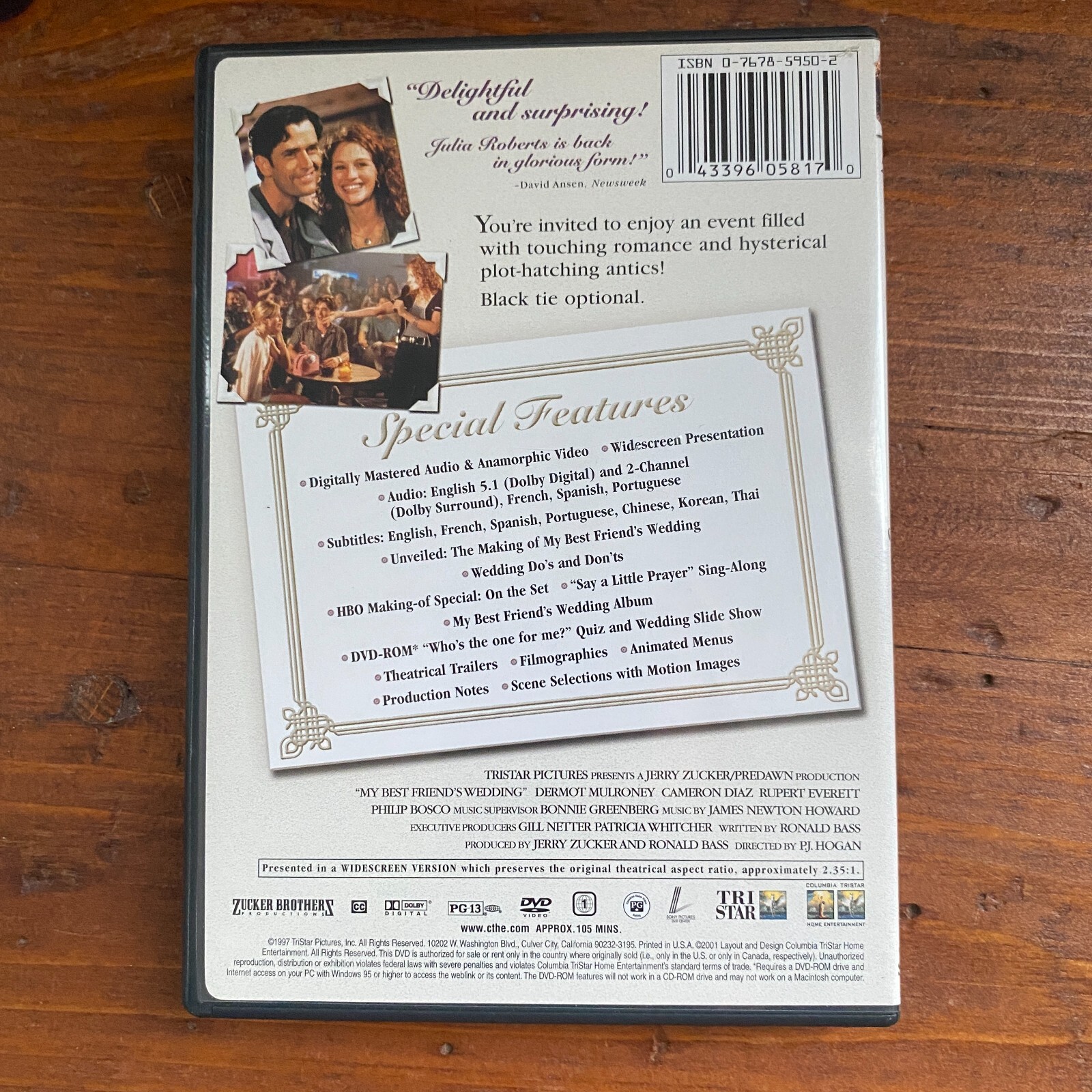 DVD My Best Friend’s Wedding special edition 105 minutes PG-13 romantic comedy