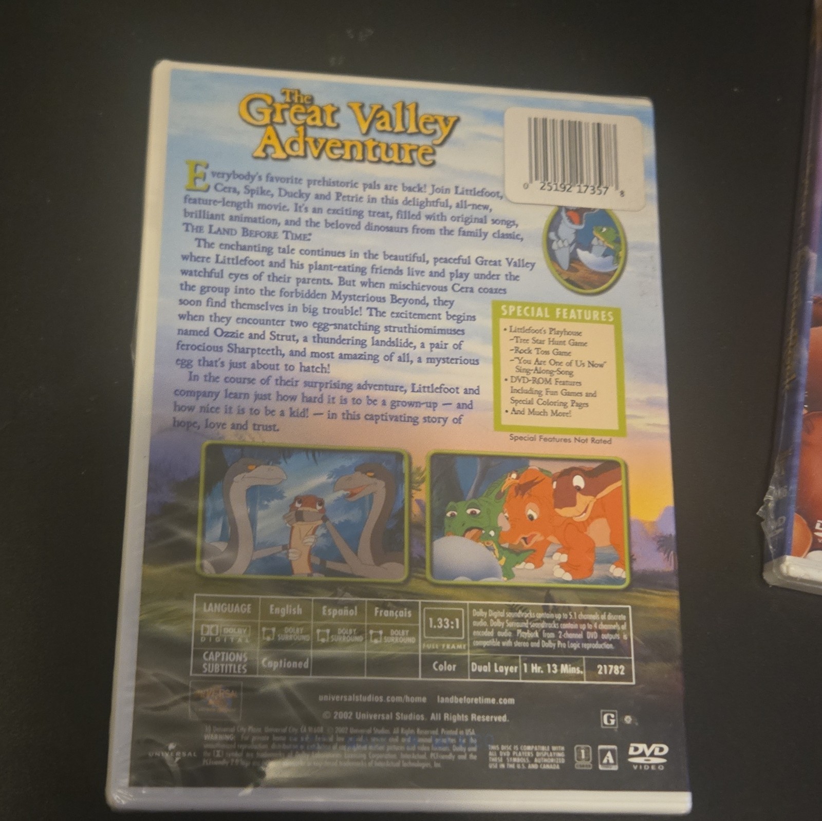 The Land Before Time DVD Lot: Great Valley Adventure + Saurus Rock (G) 2003