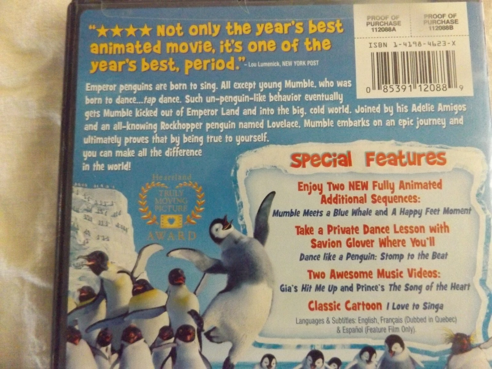 DVD Happy Feet Robin Williams Nicole Kidman PG 108 Minutes 2007 Warner Brothers