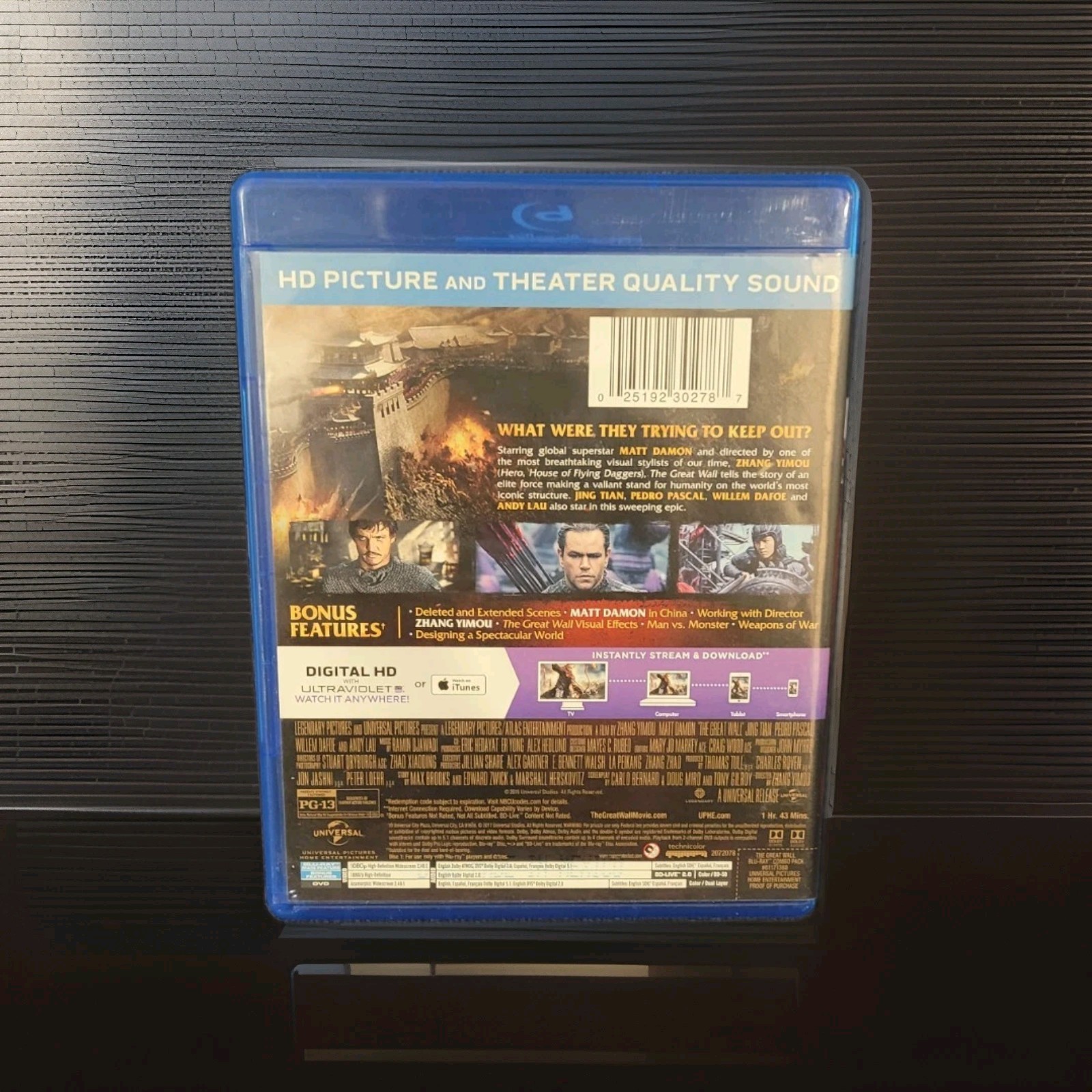 The Great Wall (2017 Blu-ray & DVD Combo) Matt Damon Action