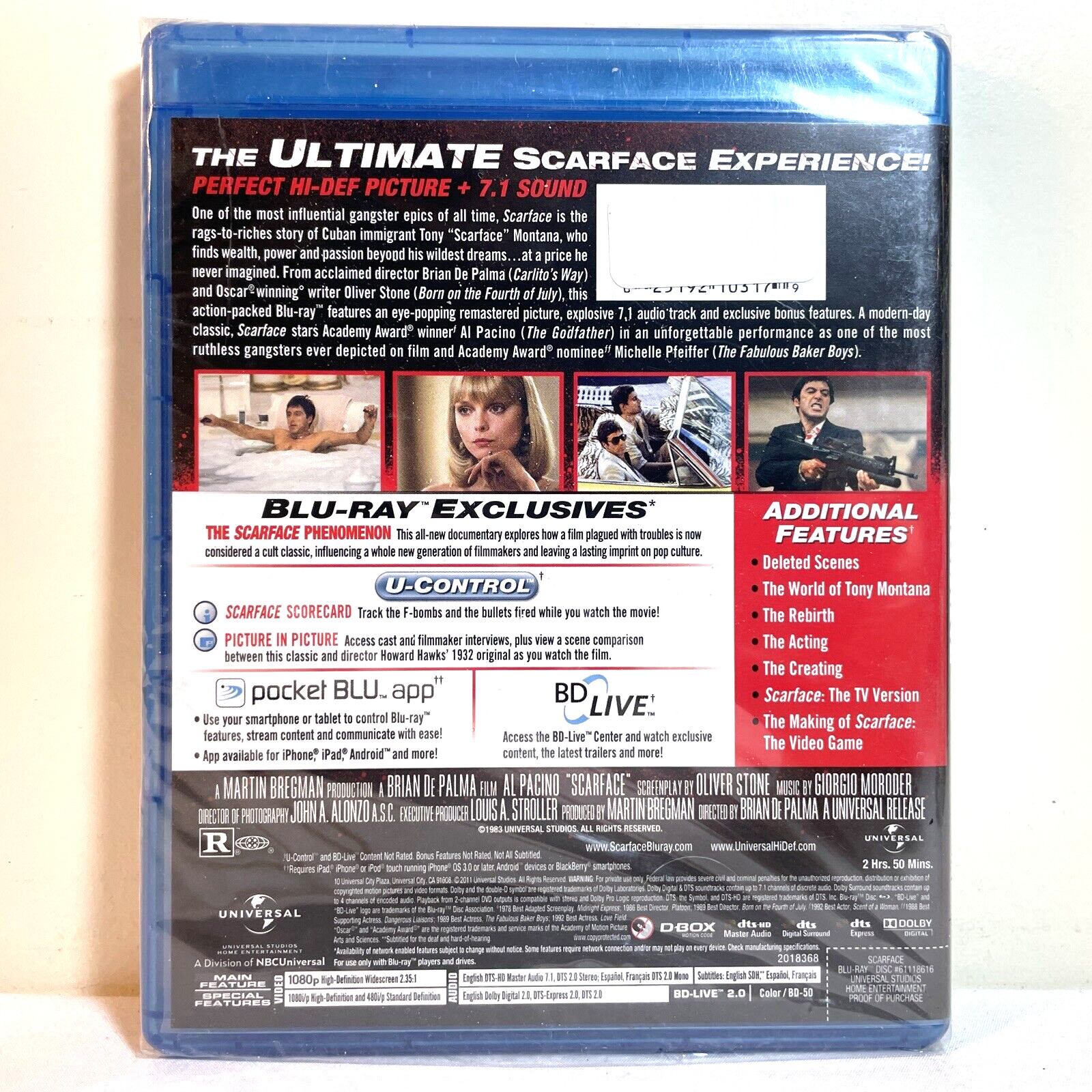 SCARFACE (1983) Blu-Ray Al Pacino – Epic Crime Gangster Drama NEW