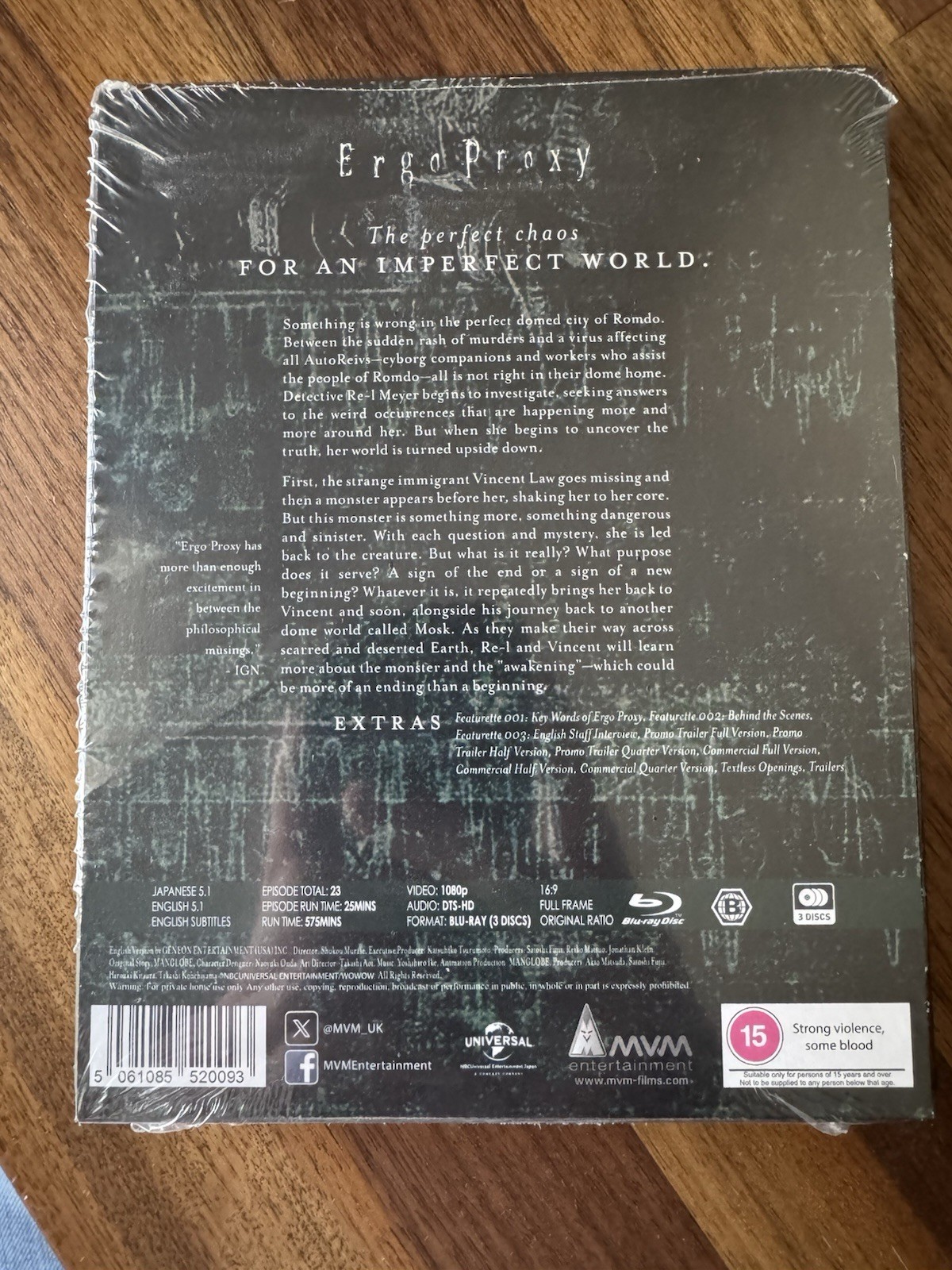 Ergo Proxy Steelbook Blu-ray UK Import
