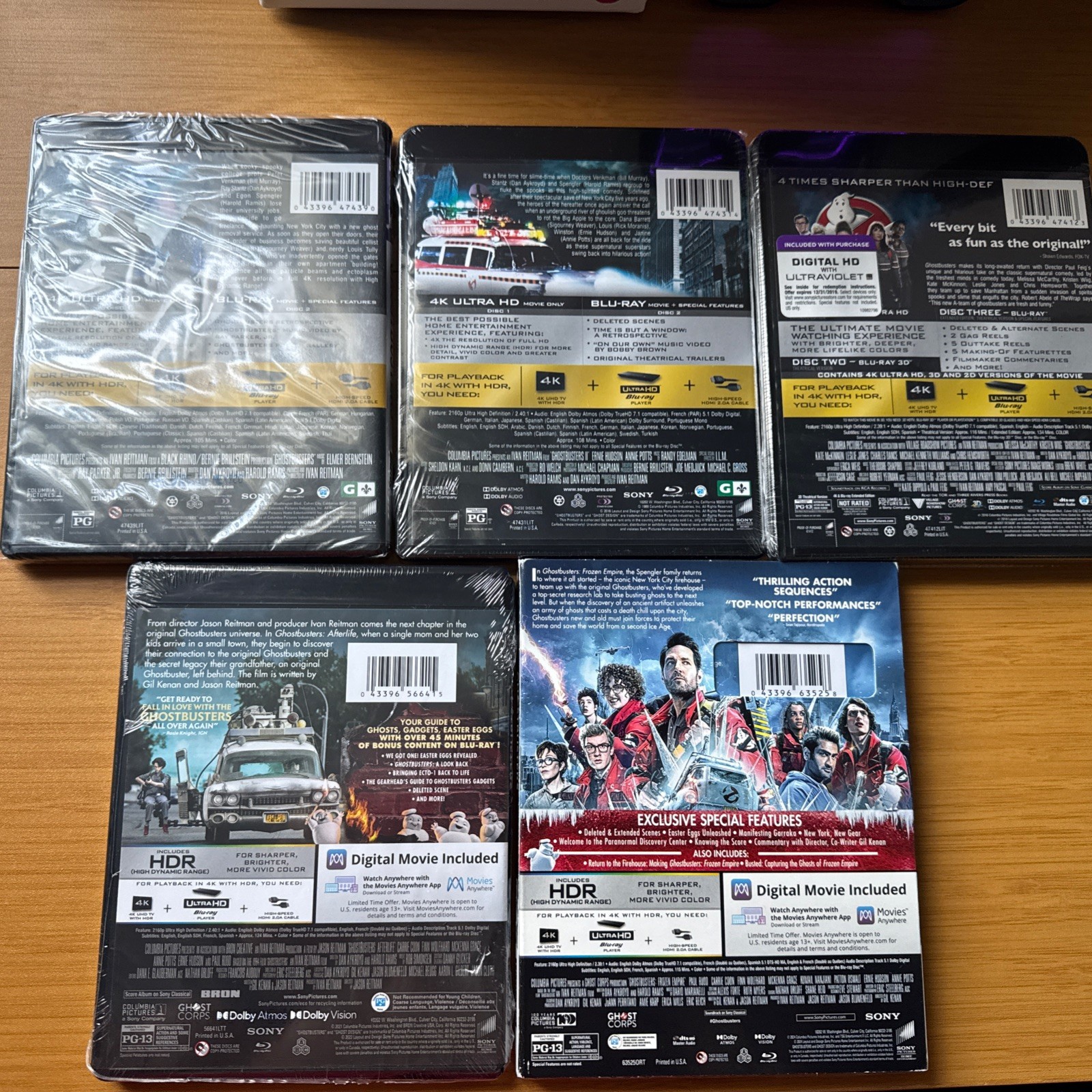 NEW – Ghostbusters 5 Movie Collection Set 4K Ultra HD Blu-ray RARE