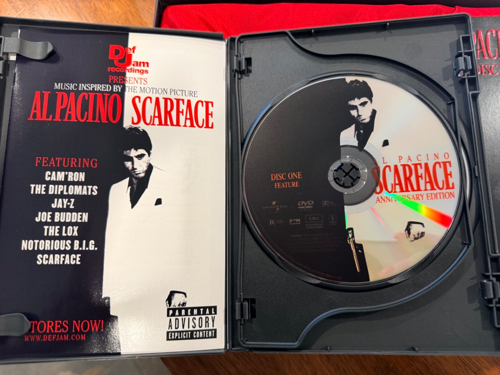 Opened Scarface DVD 2 Disc Collector’s Anniversary Special Edition Box Set