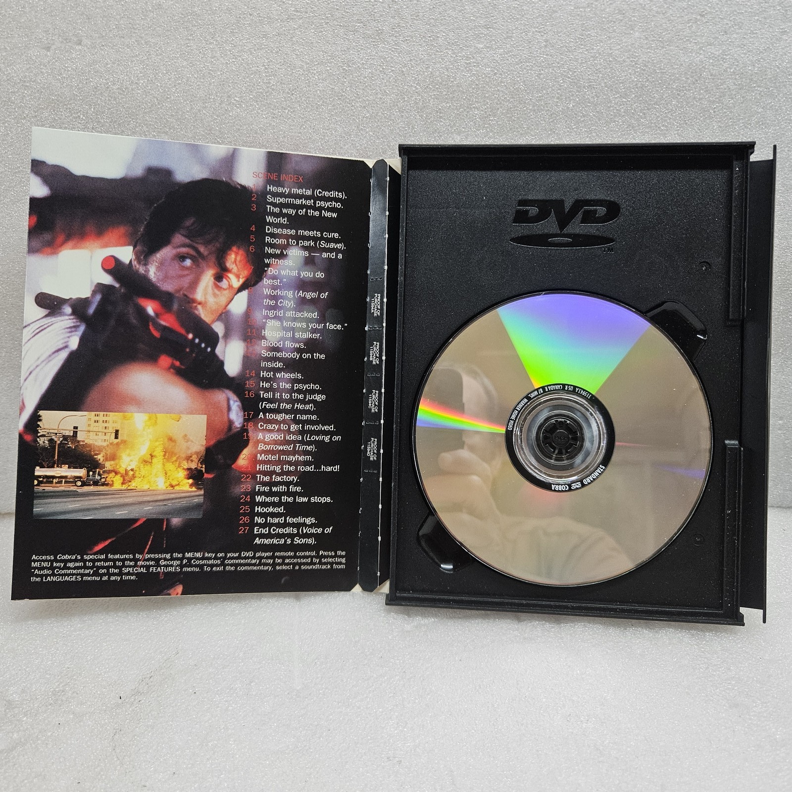 Cobra DVD Sylvester Stallone Action Crime Thriller 1986 George P. Cosmatos R1