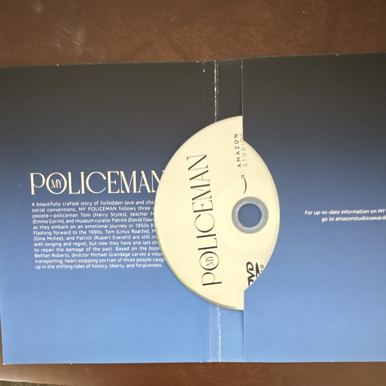 Amazon Studios My Policeman DVD For Your Consideration FYC Cardboard Sleeve
