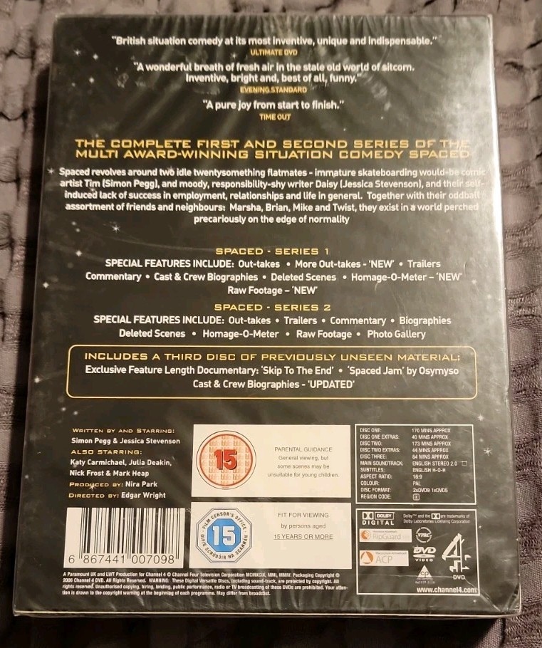 NEW Spaced: Series 1 & 2 (DVD Collector’s Edition Region 2 PAL) Simon Pegg