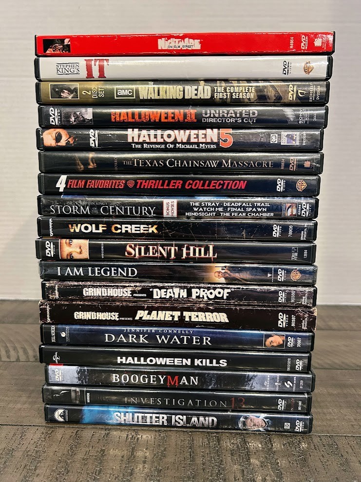 DVD Lot-02, 26 Horror Movies, A Nightmare On Elm Street, It, Walking Dead