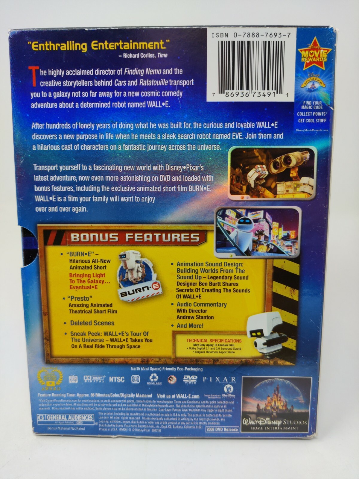 Pixar’s Wall-E (Single-Disc Edition) – DVD – Andrew Stanton – (2008)