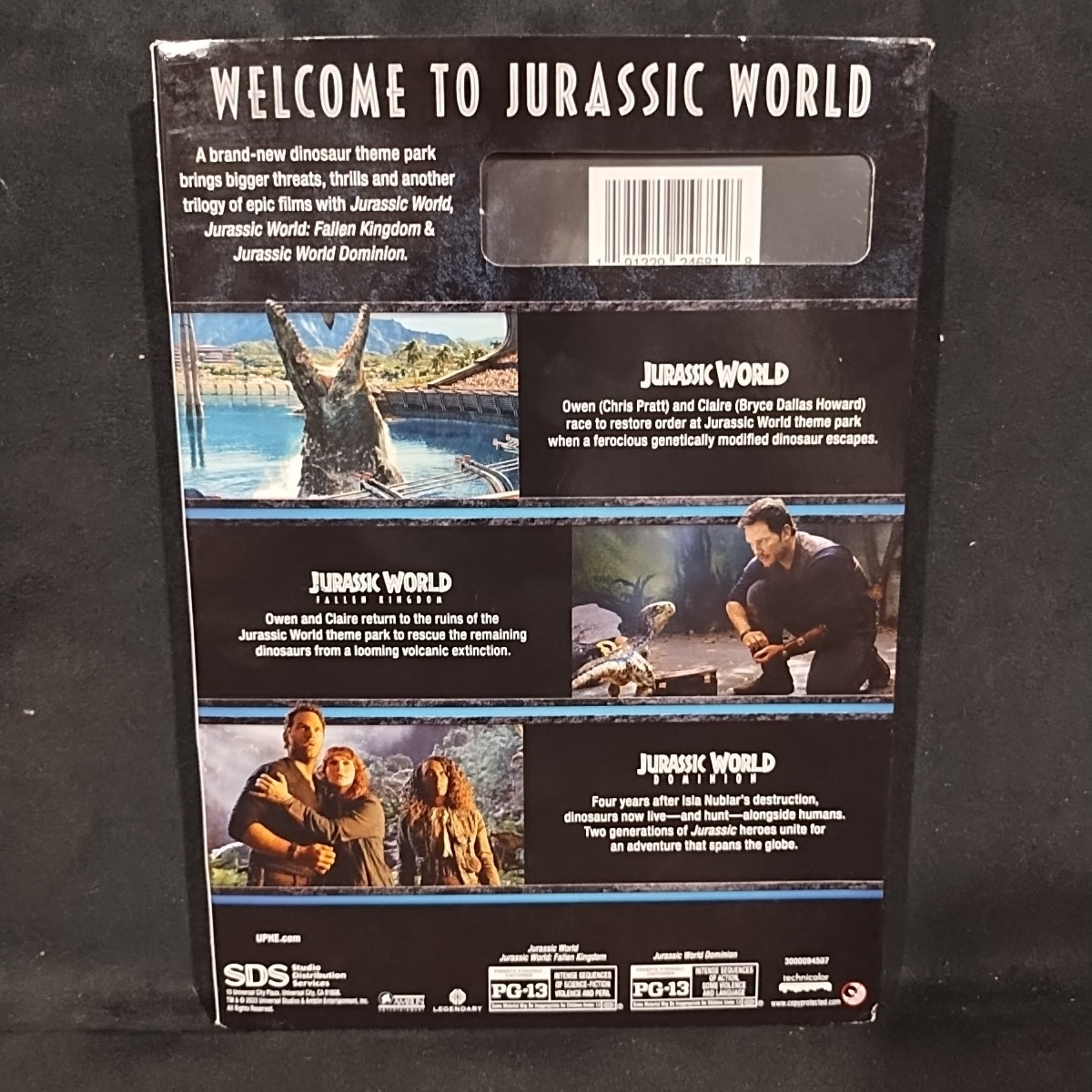 Jurassic World Trilogy New 3 Pack Jurassic World, Fallen Kingdom, Dominion