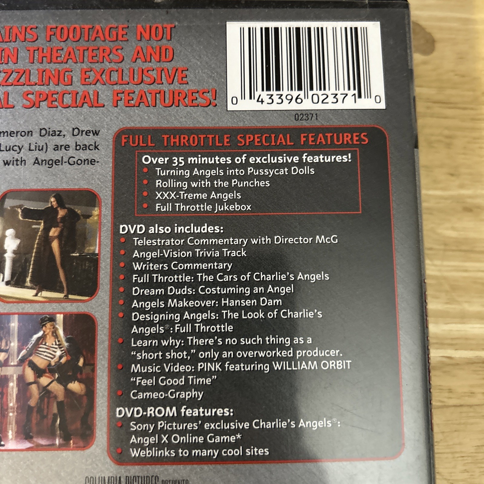 Charlie’s Angels Full Throttle DVD 2003 Unrated Widescreen Special Ed Y0407