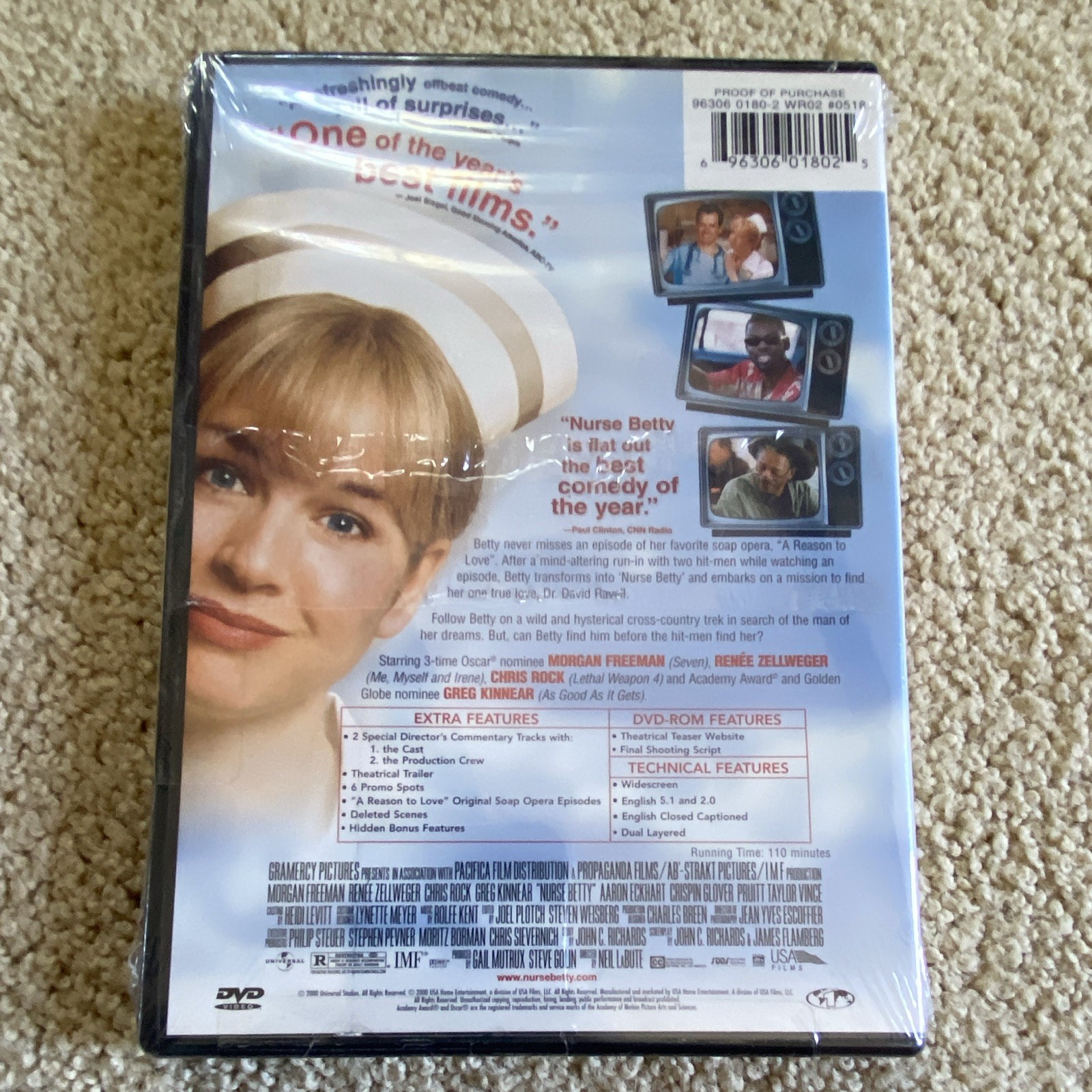 Nurse Betty DVD Widescreen Commentary R 110min NTSC Morgan Freeman