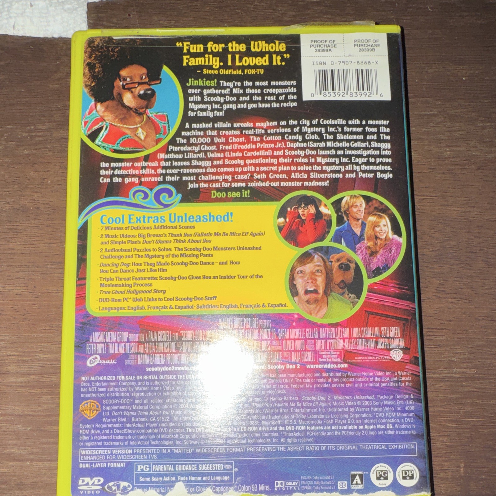 Warner Home Video Scooby-Doo 2: Monsters Unleashed DVD PG 2004 WS 93min