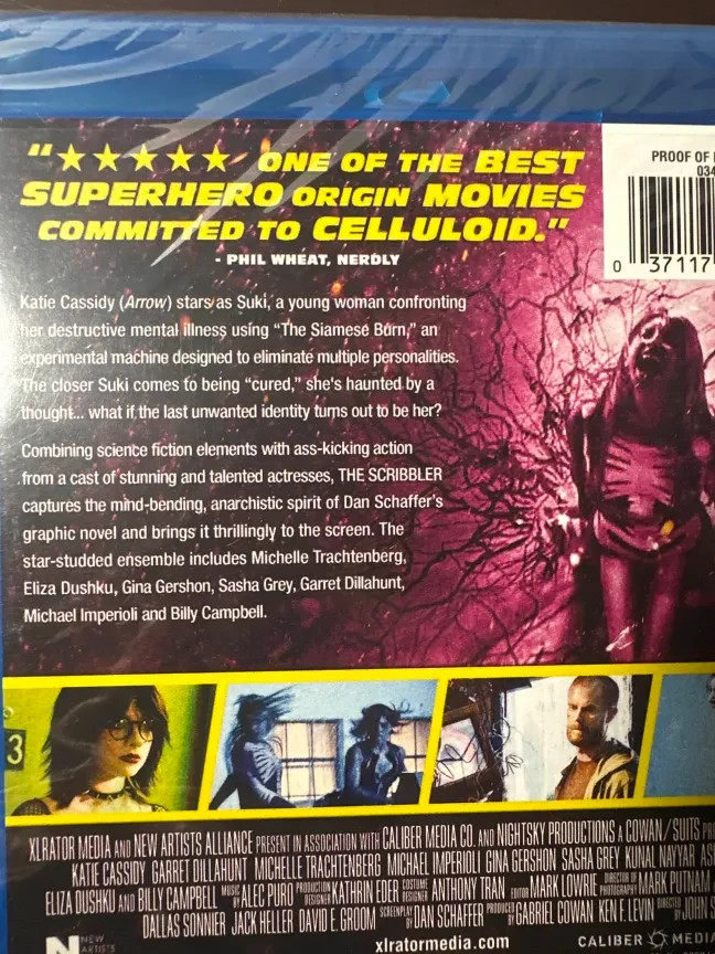 The Scribbler Blu-ray Disc 2014 Katie Cassidy Sci-Fi Action NEW GraphicNovelMovi