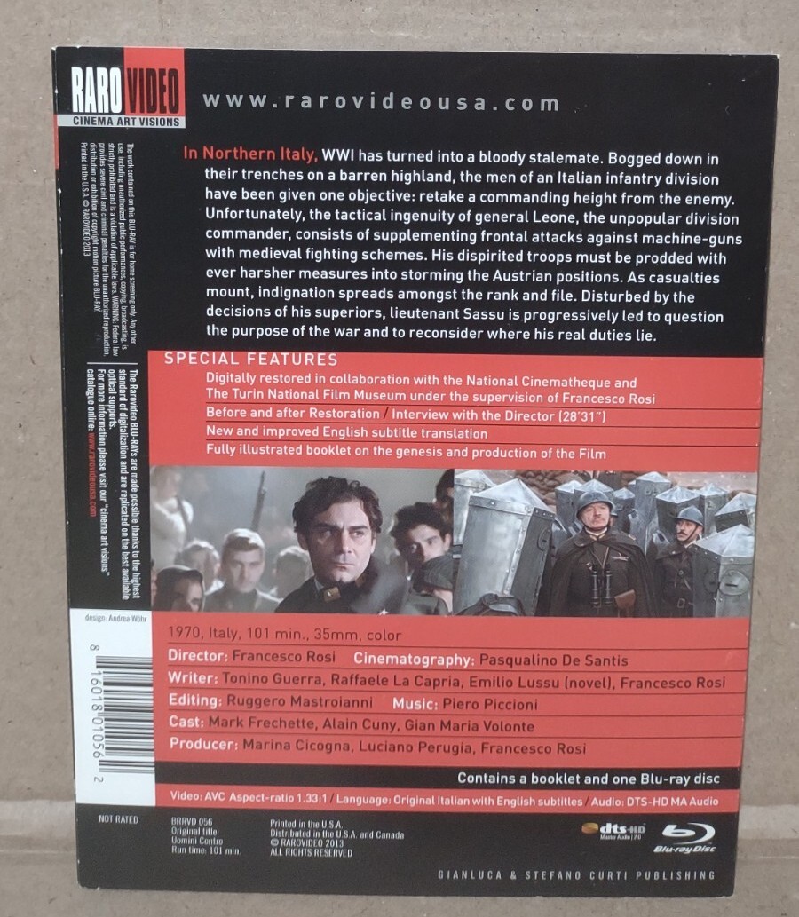 NEW – Many Wars Ago Blu-ray (Uomini Contro) 1970 Italian WWI Francesco Rosi