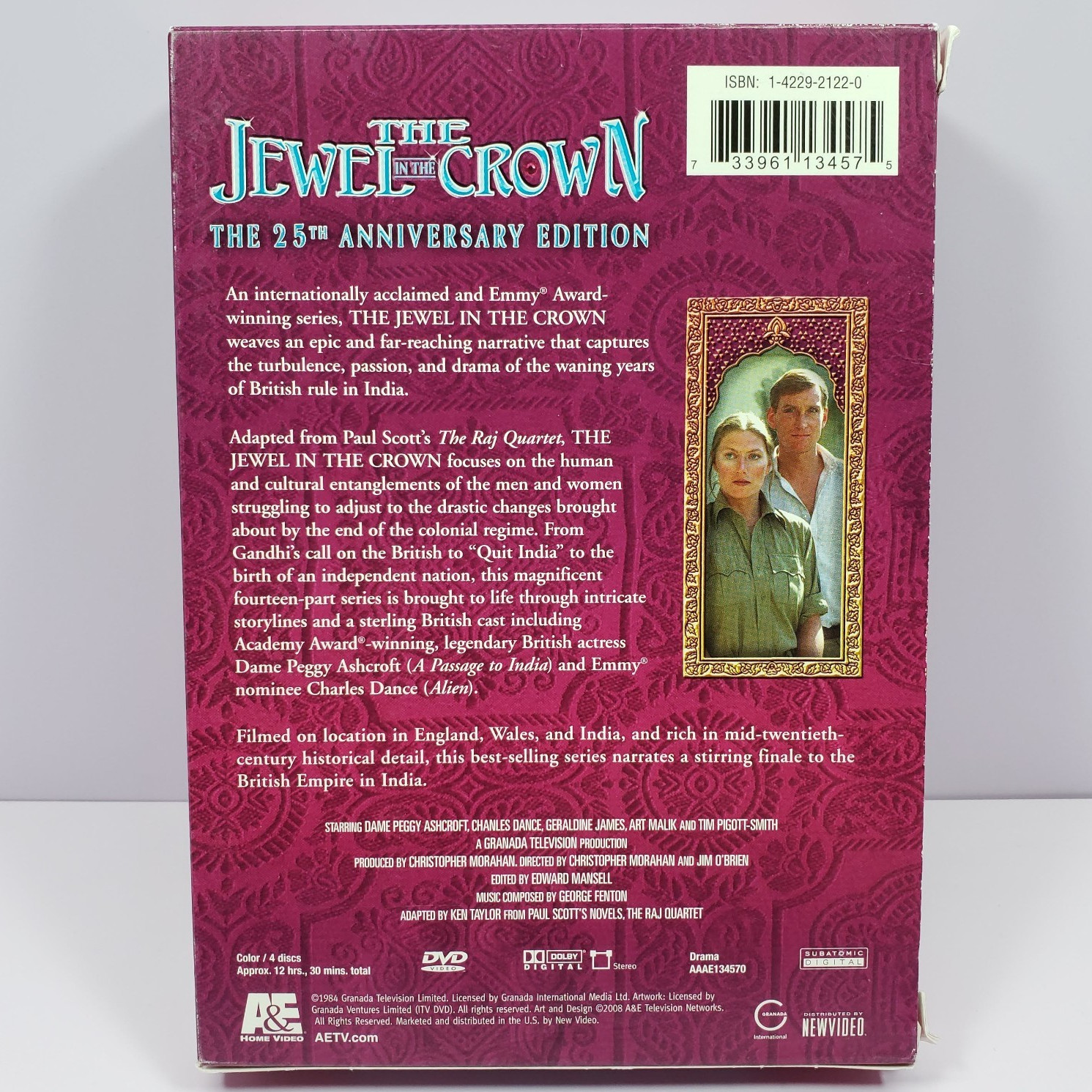 The Jewel in the Crown 25th Anniversary Edition 2008 4-Disc Set A&E Raj Quartet