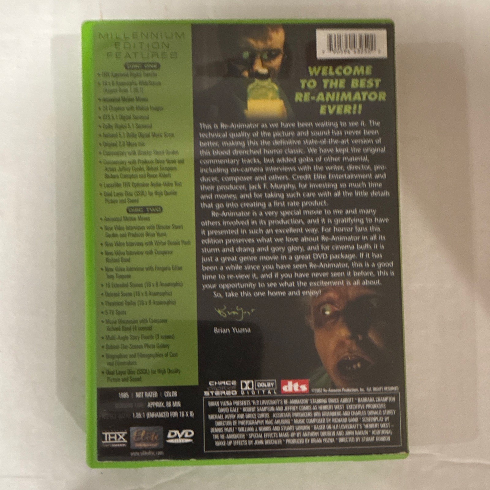 Re-Animator Millennium Edition—Elite Entertainment DVD 2-Disc THX (NR, English)
