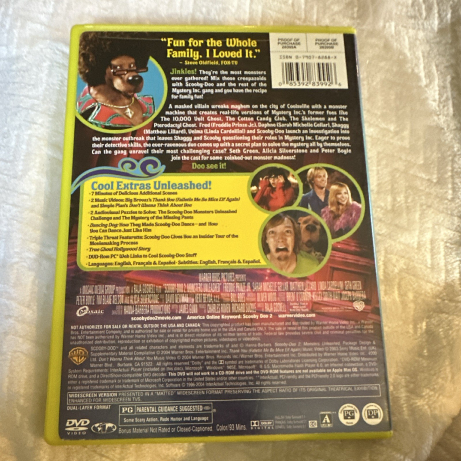 Warner Home Video Scooby-Doo 2 Monsters Unleashed Widescreen DVD PG 93min Prinze