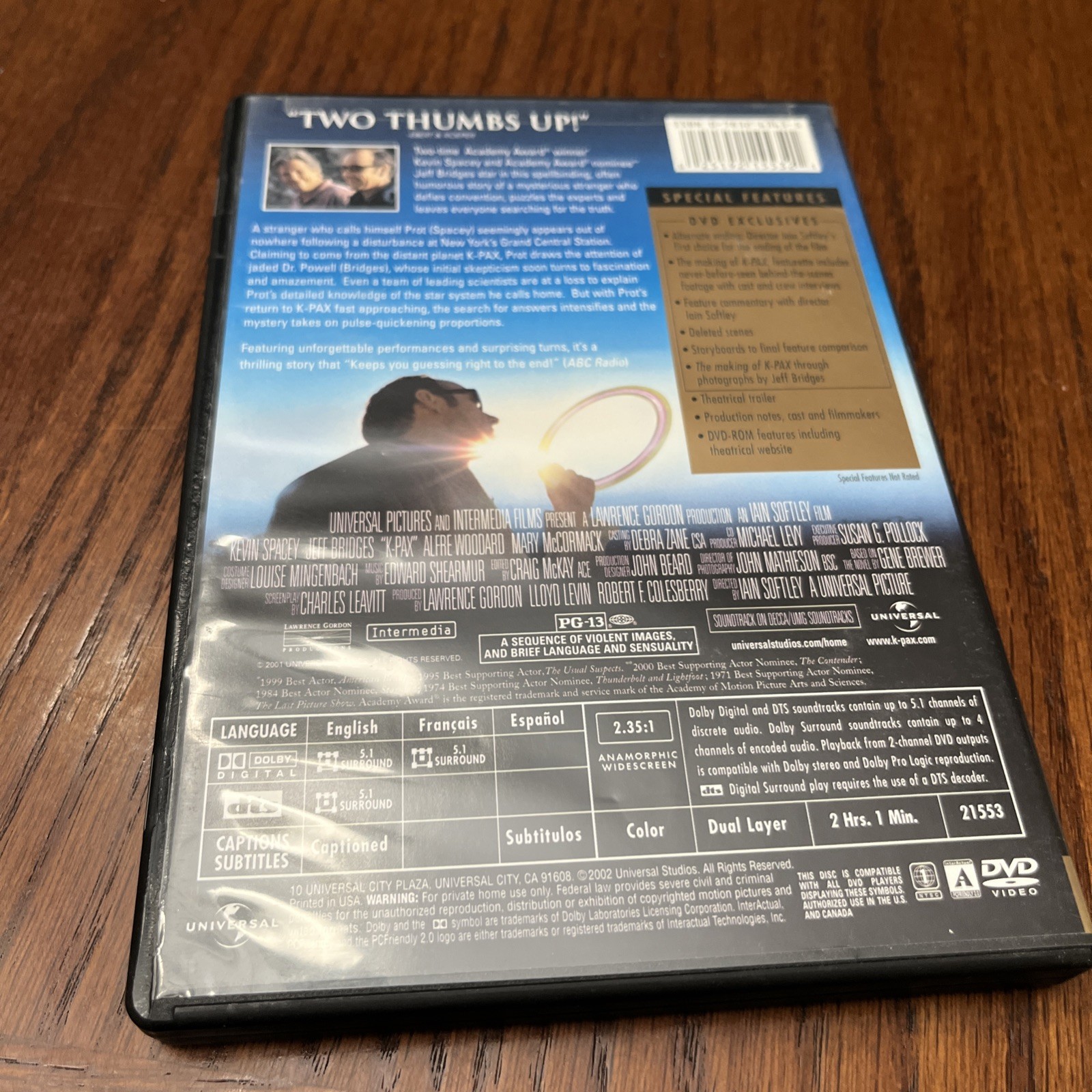 K-Pax On DVD ***Gently Used