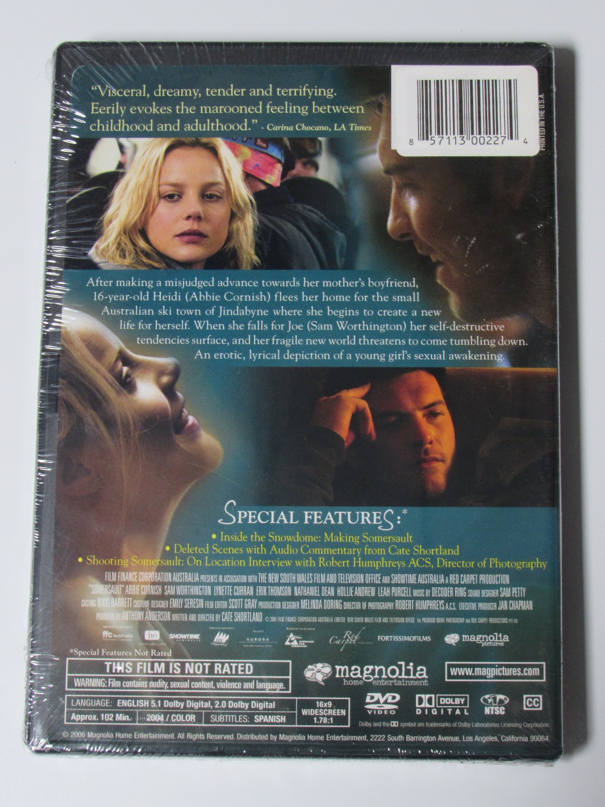 NEW Somersault (2004) DVD Magnolia Home Ent Widescreen Cornish Worthington FREE