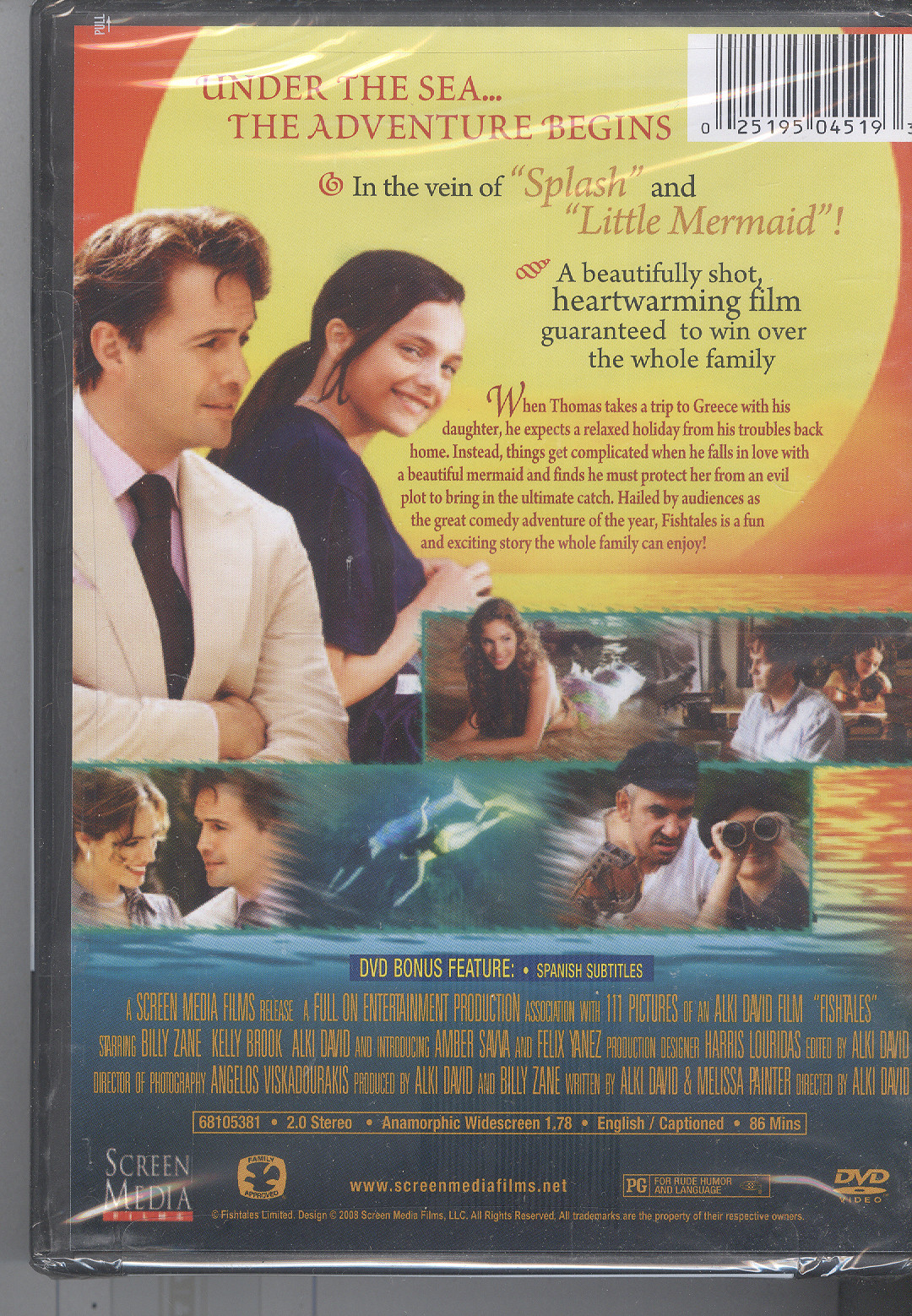 Fish Tales (2007) R1 DVD Billy Zane Kelly Brook Fantasy Comedy Family