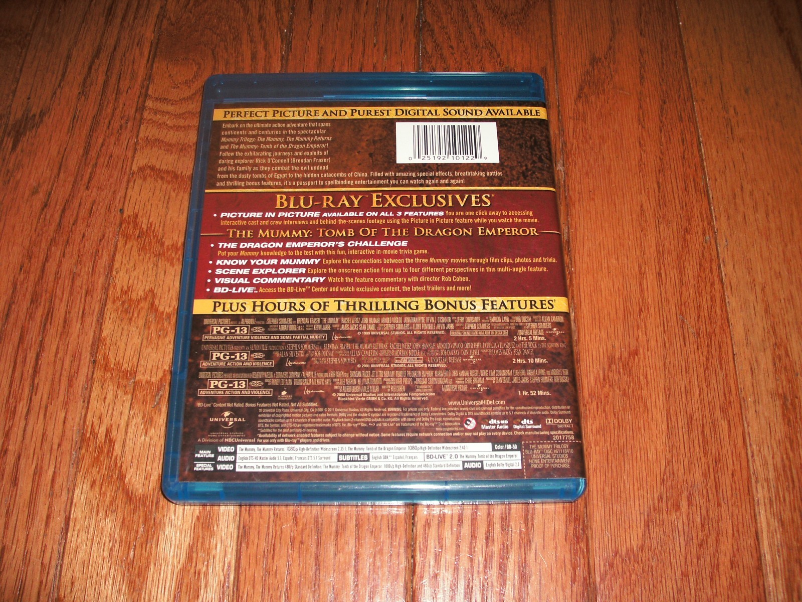 The Mummy trilogy on Blu-ray. 1, Mummy Returns & Tomb of the Dragon Emperor