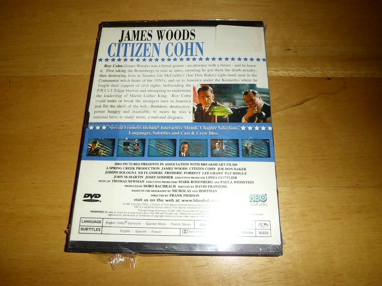 Brand New/Sealed Citizen Cohn DVD (2001 HBO Home Video) James Woods; 1992 Film