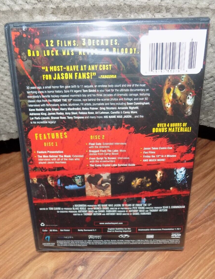 His Name was Jason (DVD, 2009, 2-Disc Set, Splatter Edition) Widescreen – NEW!