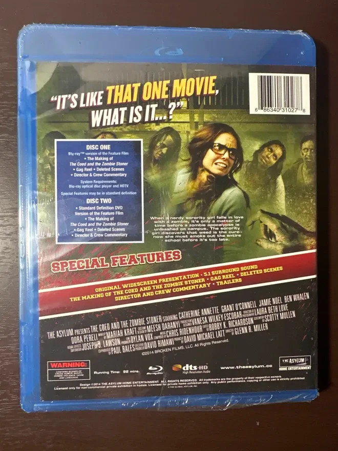 The Coed and the Zombie Stoner Blu-ray + DVD 2014 Catherine Annette BRAND NEW!