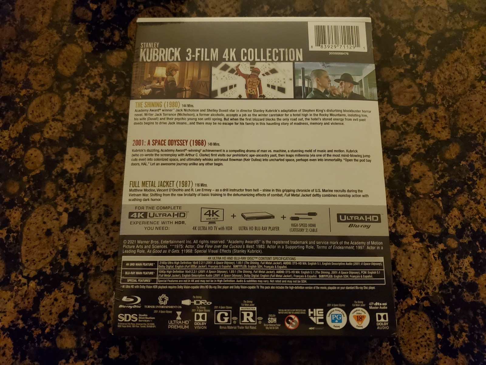 Stanley Kubrick 3-film Collection 4K, NEW, Sealed, Shining, 2001, Full Metal