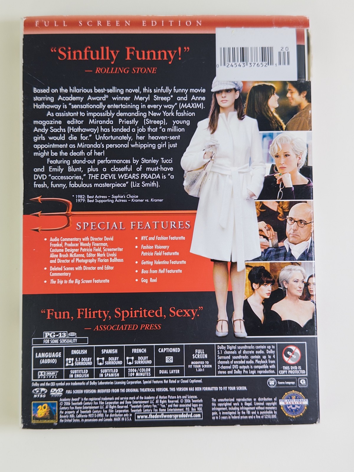 The Devil Wears Prada Full Screen Edition DVD Meryl Streep Anne Hathaway