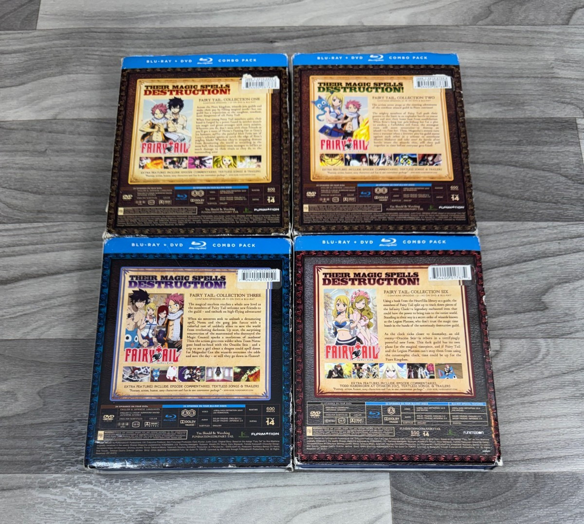 FAIRY TAIL COLLECTION 1-3 + 6 DVD BLU-RAY COMBO PACK SET LOT 1-72 121-142 ANIME