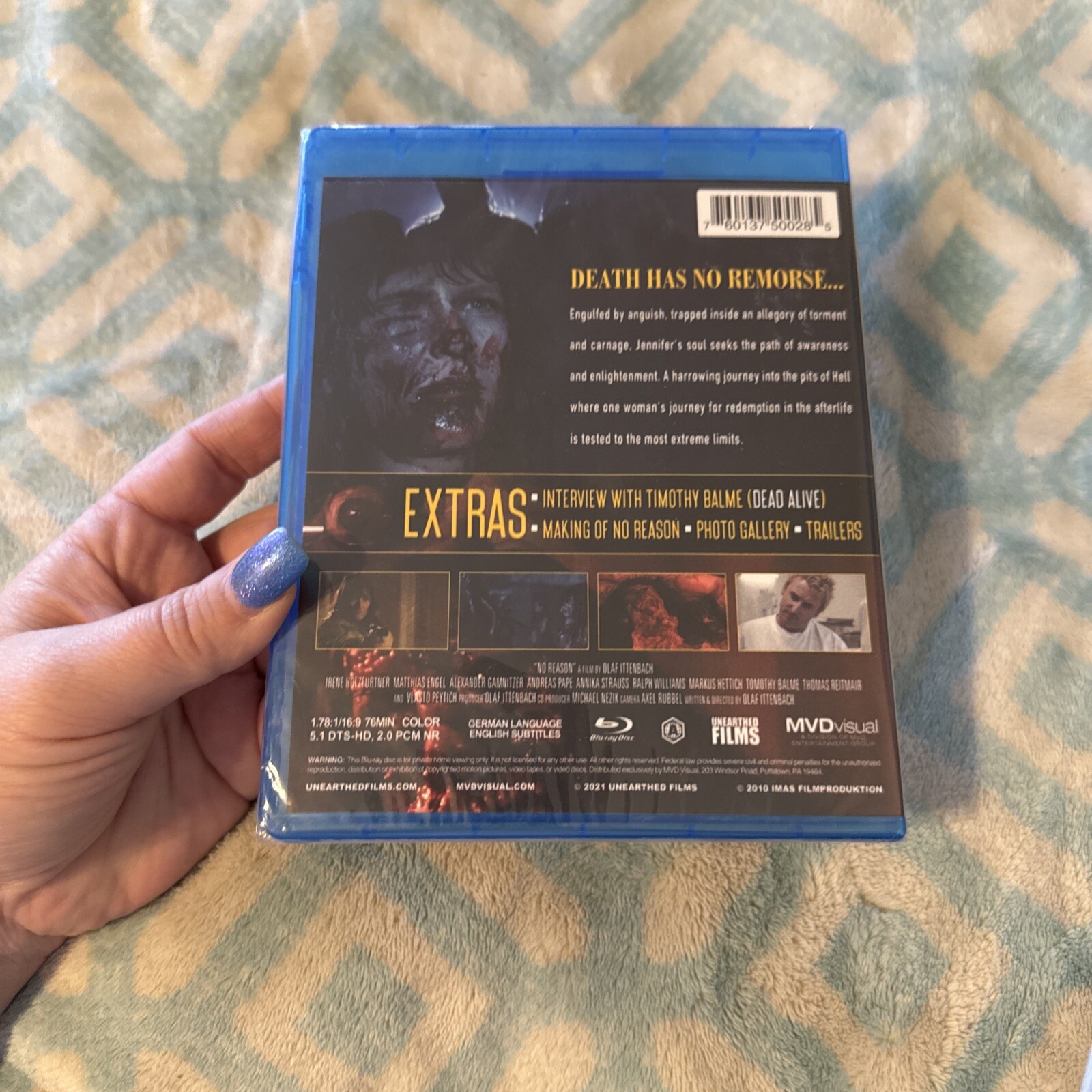 No Reason (Blu-ray, 2010) Unearthed Films Olaf Ittenbach / Brand NEW* OOP RARE !