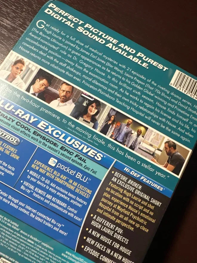 House MD Season Six 6 Blu-ray New Sealed Hugh Laurie TV Medical Drama 5 Disc Set